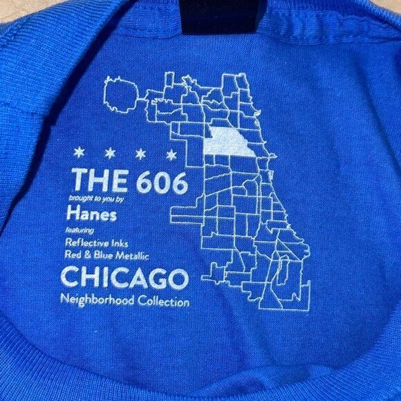 Hanes Chicago The 606 High Visibility T-Shirt Blue Size Large New - Picture 5 of 8